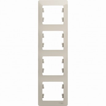 4-постовая рамка SCHNEIDER ELECTRIC GLOSSA, вертикальная, МОЛОЧНЫЙ