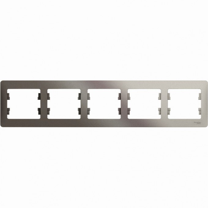 5-постовая рамка SCHNEIDER ELECTRIC GLOSSA, горизонтальная, ПЛАТИНА GSL001205