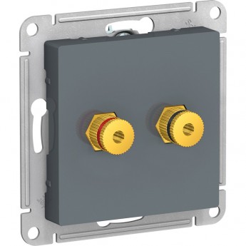 Аудиорозетка SCHNEIDER ELECTRIC ATLASDESIGN двухместная, ГРИФЕЛЬ
