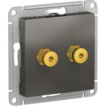 Аудиорозетка SCHNEIDER ELECTRIC ATLASDESIGN двухместная, СТАЛЬ