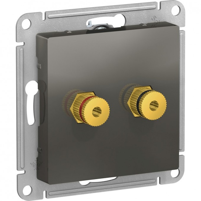 Аудиорозетка SCHNEIDER ELECTRIC ATLASDESIGN двухместная, СТАЛЬ ATN000987