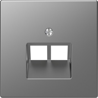 Центральная накладка SCHNEIDER ELECTRIC MERTEN D-LIFE для розетки 2-ной RJ45, НЕРЖ. СТАЛЬ