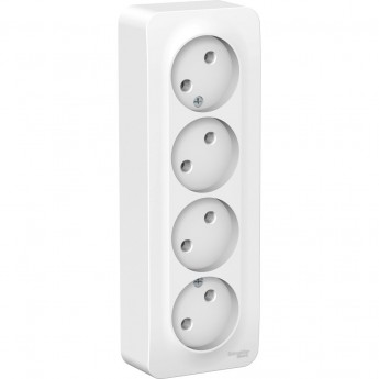 Четырёхместная розетка SCHNEIDER ELECTRIC BLANCA без заземления, без шторок, с изолирующей пластиной, 16А, 250В, БЕЛЫЙ
