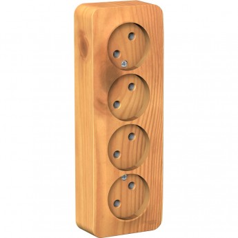 Четырёхместная розетка SCHNEIDER ELECTRIC BLANCA без заземления, без шторок, с изолирующей пластиной, 16А, 250В, ЯСЕНЬ