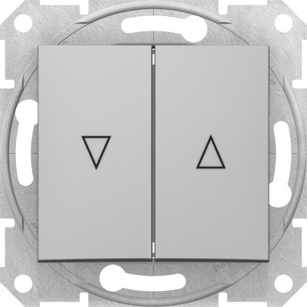 Кнопочный выключатель для жалюзи SCHNEIDER ELECTRIC SEDNA, сх.4, электрич. блок., АЛЮМИНИЙ