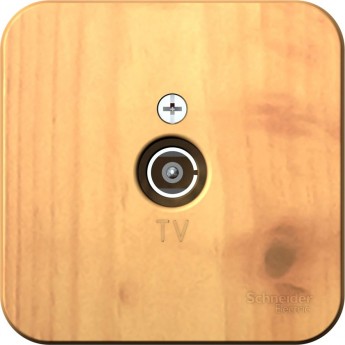 Коннектор ТВ SCHNEIDER ELECTRIC BLANCA с изолирующей пластиной, ЯСЕНЬ