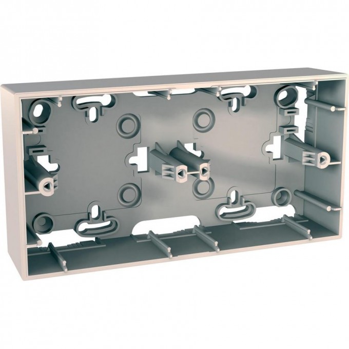 Коробка для открытой установки SCHNEIDER ELECTRIC UNICA, 2-постовая, БЕЖЕВЫЙ MGU8.004.25