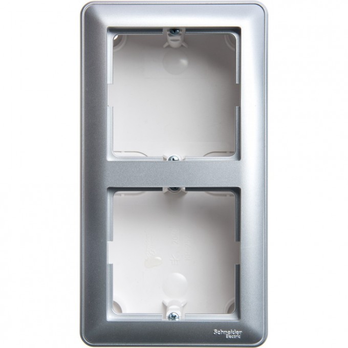 Коробка SCHNEIDER ELECTRIC W59 подъемная для наружного монтажа с рамкой 2-местная, МАТОВЫЙ ХРОМ KP-252-58