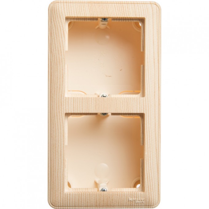 Коробка SCHNEIDER ELECTRIC W59 подъемная для наружного монтажа с рамкой 2-местная, СОСНА KP-252-78