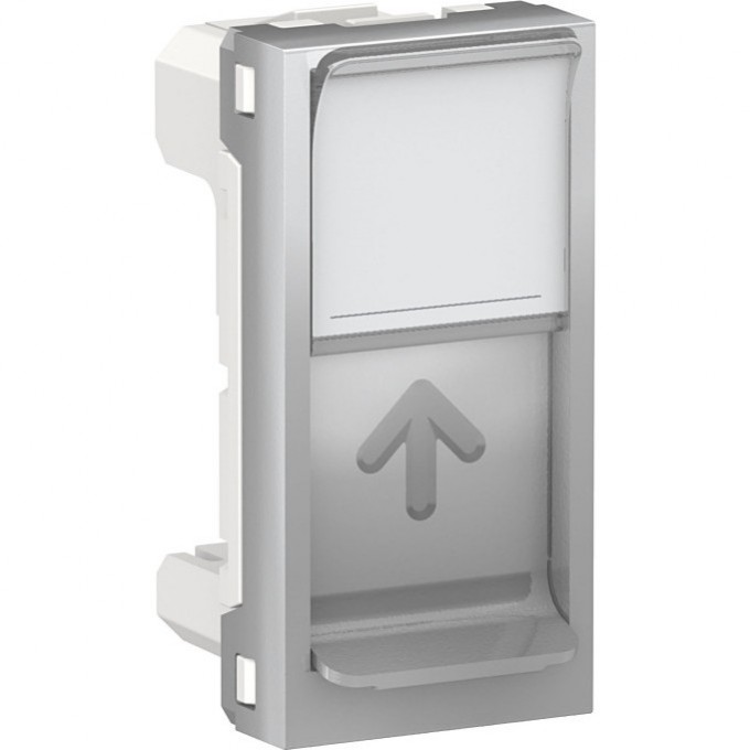 Лицевая панель SCHNEIDER ELECTRIC UNICA MODULAR RJ45, одиночная, без коннектора, 1 модуль, алюминий NU941030