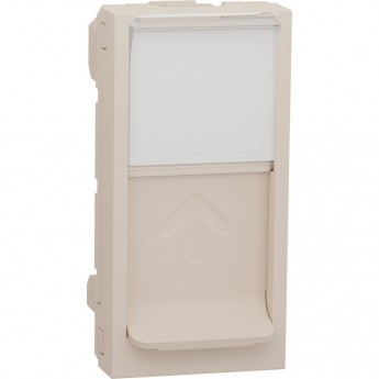 Лицевая панель SCHNEIDER ELECTRIC UNICA MODULAR RJ45, одиночная, без коннектора, 1 модуль, бежевый