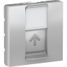 Лицевая панель SCHNEIDER ELECTRIC UNICA MODULAR RJ45, одиночная, без коннектора, 2 модуля, алюминий NU941130