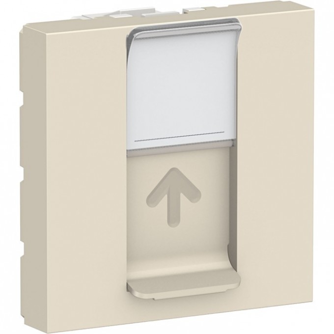 Лицевая панель SCHNEIDER ELECTRIC UNICA MODULAR RJ45, одиночная, без коннектора, 2 модуля, бежевый NU941144