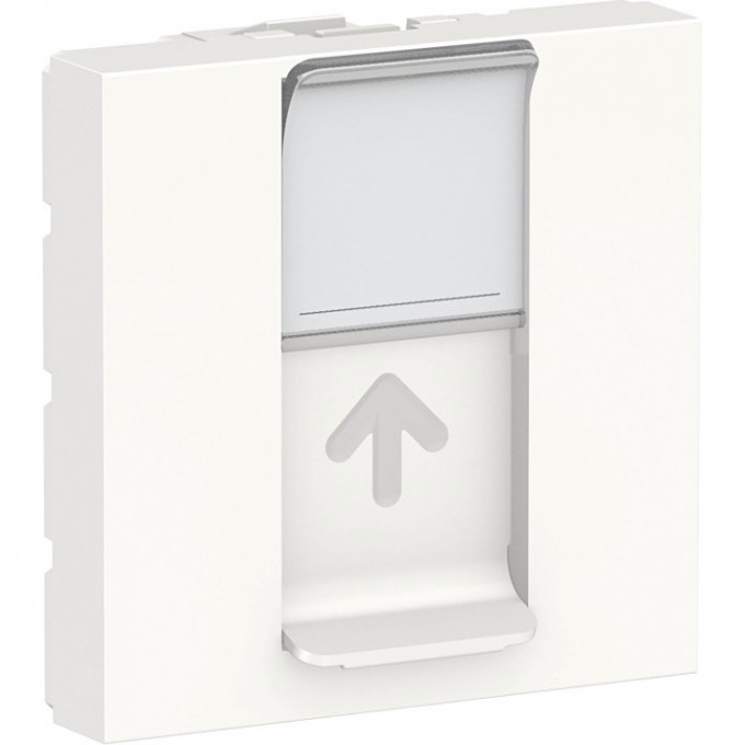 Лицевая панель SCHNEIDER ELECTRIC UNICA MODULAR RJ45, одиночная, без коннектора, 2 модуля, белый NU941118