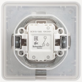Переключатель 1-клавишный SCHNEIDER ELECTRIC W59 AQUA, 10АХ, IP44, в сборе, белый