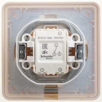 Переключатель 1-клавишный SCHNEIDER ELECTRIC W59 AQUA, 10АХ, IP44, в сборе, слоновая кость