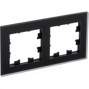 Рамка 2-постовая SCHNEIDER ELECTRIC ATLASDESIGN NATURE, матовое органическое стекло черный