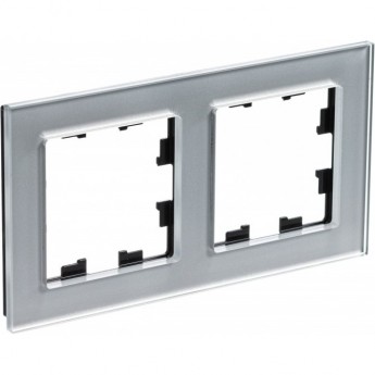 Рамка 2-постовая SCHNEIDER ELECTRIC ATLASDESIGN NATURE, органическое стекло алюминий