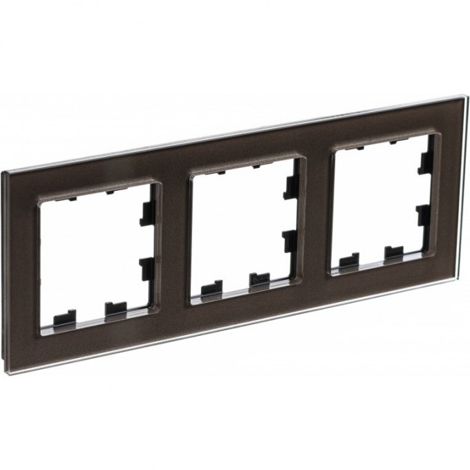 Рамка 3-постовая SCHNEIDER ELECTRIC ATLASDESIGN NATURE, органическое стекло мокко ATN320603
