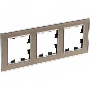 Рамка 3-постовая SCHNEIDER ELECTRIC ATLASDESIGN NATURE, органическое стекло шампань