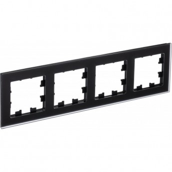 Рамка 4-постовая SCHNEIDER ELECTRIC ATLASDESIGN NATURE, матовое органическое стекло черный