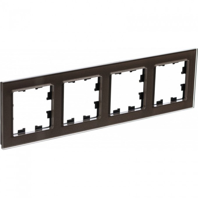 Рамка 4-постовая SCHNEIDER ELECTRIC ATLASDESIGN NATURE, органическое стекло мокко ATN320604