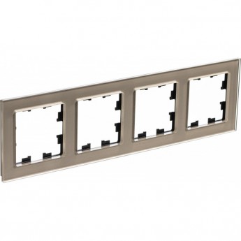 Рамка 4-постовая SCHNEIDER ELECTRIC ATLASDESIGN NATURE, органическое стекло шампань