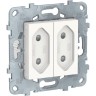 Розетка 2-модульная SCHNEIDER ELECTRIC UNICA NEW, без заземления, со шторками, винтовые зажимы, 10 А, белый NU503118