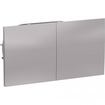 Розетка двойная SCHNEIDER ELECTRIC ATLASDESIGN с заземлением, со шторками, с крышками, алюминий