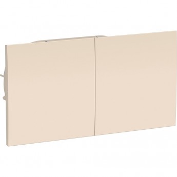 Розетка двойная SCHNEIDER ELECTRIC ATLASDESIGN с заземлением, со шторками, с крышками, бежевый