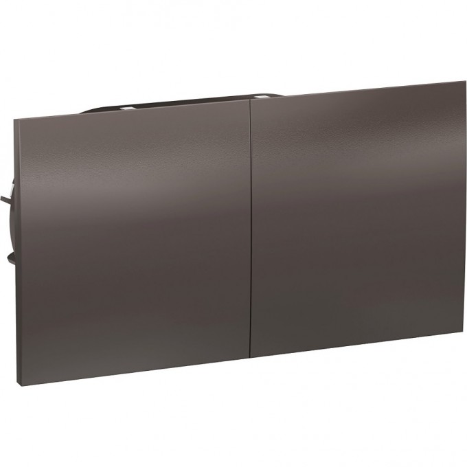 Розетка двойная SCHNEIDER ELECTRIC ATLASDESIGN с заземлением, со шторками, с крышками, мокко ATN000628