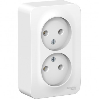 Розетка двойная SCHNEIDER ELECTRIC BLANCA без заземления, без шторок, 16А, 250В, белый