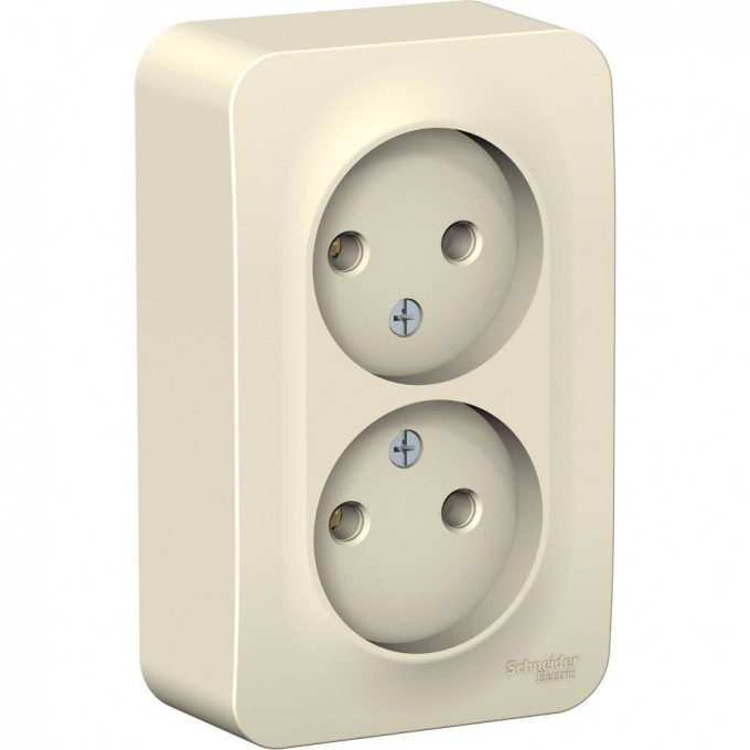 Розетка двойная SCHNEIDER ELECTRIC BLANCA без заземления, без шторок, 16А, 250В, молочный BLNRA000202