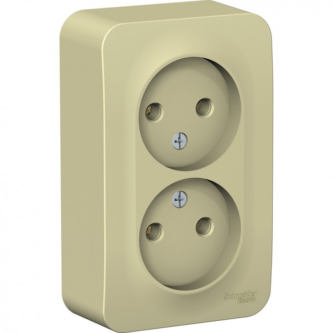 Розетка двойная SCHNEIDER ELECTRIC BLANCA без заземления, без шторок, с изолирующей пластиной, 16А, 250В, бежевый BLNRA000217
