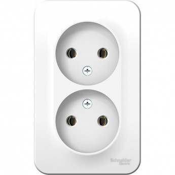 Розетка двойная SCHNEIDER ELECTRIC BLANCA без заземления, без шторок, с изолирующей пластиной, 16А, 250В, белый