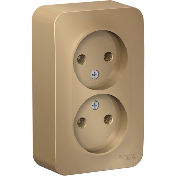 Розетка двойная SCHNEIDER ELECTRIC BLANCA без заземления, без шторок, с изолирующей пластиной, 16А, 250В, титан