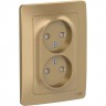 Розетка двойная SCHNEIDER ELECTRIC BLANCA с/у без заземления, со шторками, 16А, 250В, титан BLNRS000124