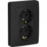 Розетка двойная SCHNEIDER ELECTRIC BLANCA с/у, с заземлением, без шторок, 16А, 250В, антрацит BLNRS001026