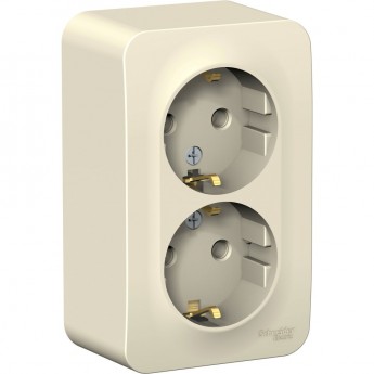 Розетка двойная SCHNEIDER ELECTRIC BLANCA с заземлением, без шторок, 16А, 250В, молочный