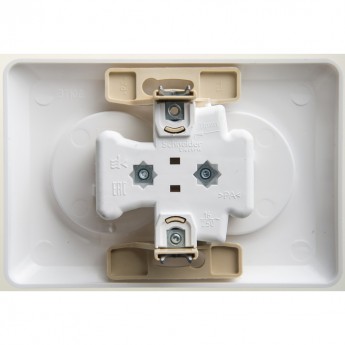 Розетка двойная SCHNEIDER ELECTRIC ЭТЮД С/У без заземления без шторок 16А 250B, белый, Россия