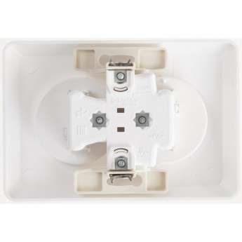 Розетка двойная SCHNEIDER ELECTRIC ЭТЮД С/У без заземления со шторками 16А 250B, белый, Россия