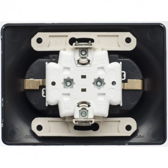 Розетка двойная SCHNEIDER ELECTRIC GLOSSA с заземлением, со шторками, в сборе, шоколад