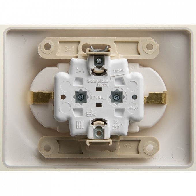 Розетка двойная SCHNEIDER ELECTRIC GLOSSA с заземлением, в сборе, перламутр GSL000624