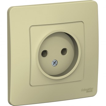 Розетка одинарная SCHNEIDER ELECTRIC BLANCA без заземления без шторок 16А, 250В, БЕЖЕВЫЙ