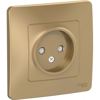 Розетка одинарная SCHNEIDER ELECTRIC BLANCA без заземления, со шторками, 16А, 250В, ТИТАН