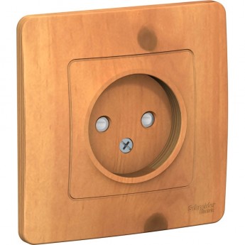 Розетка одинарная SCHNEIDER ELECTRIC BLANCA без заземления, со шторками, 16А, 250В, ЯСЕНЬ