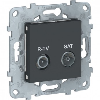 Розетка R-TV/SAT SCHNEIDER ELECTRIC UNICA NEW, одиночная, антрацит