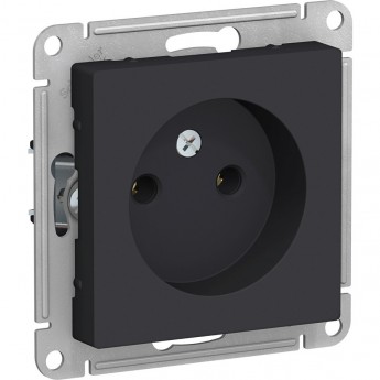 Розетка SCHNEIDER ELECTRIC ATLASDESIGN без заземления, без шторок, механизм, карбон