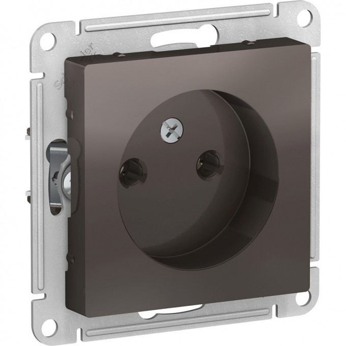 Розетка SCHNEIDER ELECTRIC ATLASDESIGN без заземления, без шторок, механизм, мокко ATN000641