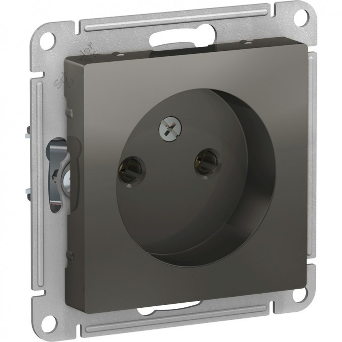Розетка SCHNEIDER ELECTRIC ATLASDESIGN без заземления, без шторок, механизм, сталь ATN000941